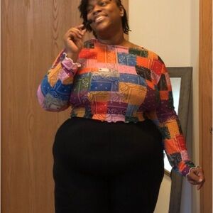 Colorful Patchwork Women's Top